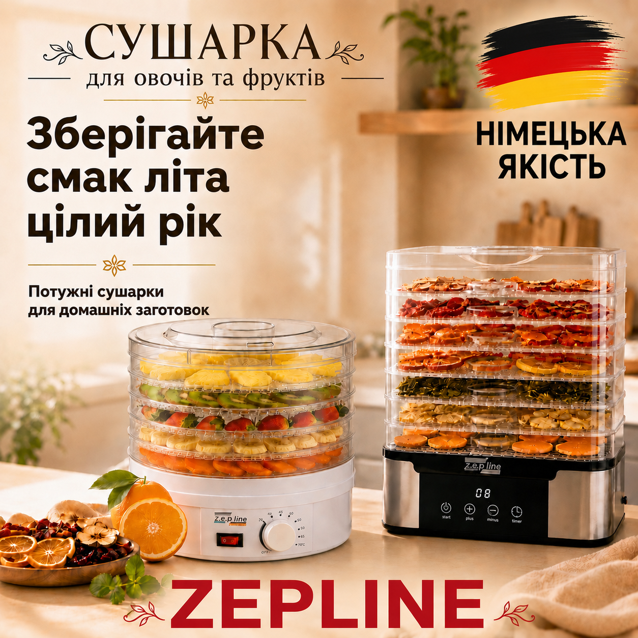Сушарка для продуктів — зберігайте смак літа цілий рік