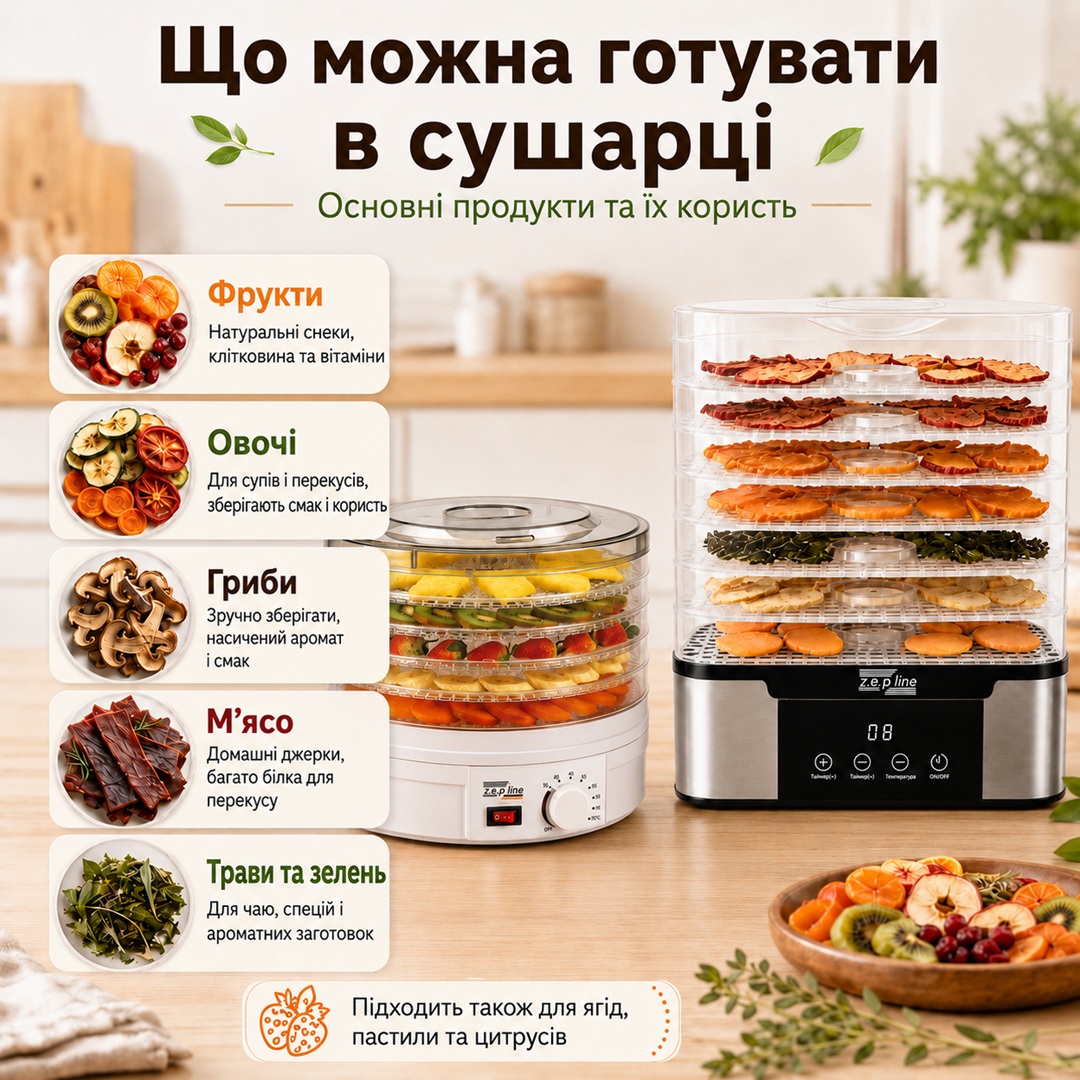 Що можна готувати в сушарці